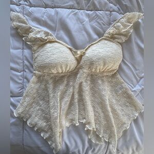 Heart Hips Cream Lace Top